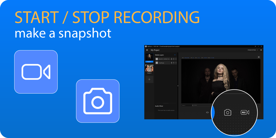 Stream Deck keys for recording and snapshot in SplitCam