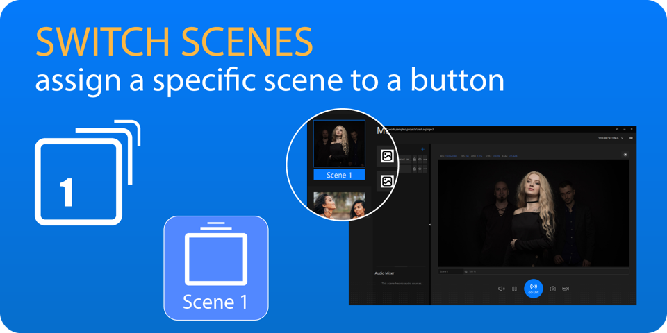 Stream Deck keys switching SplitCam scenes