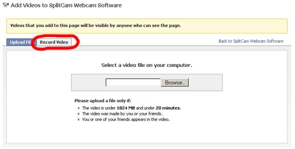 Facebook Record Video