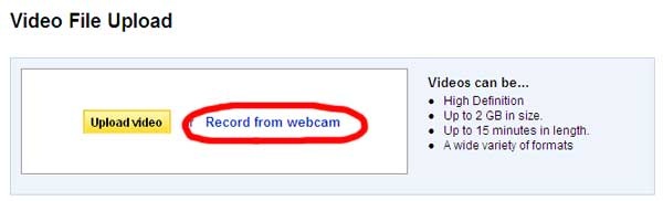 YouTube Record Webcam