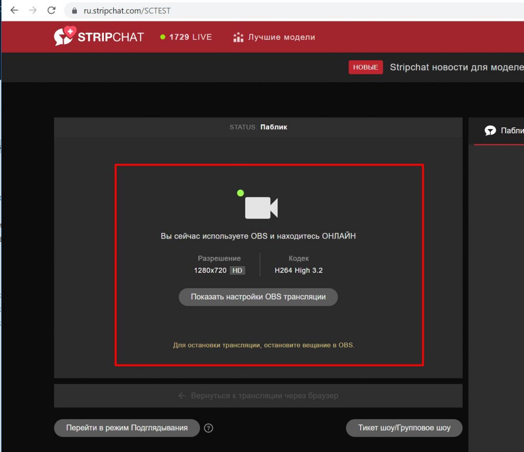Как проводить трансляцию на StripChat