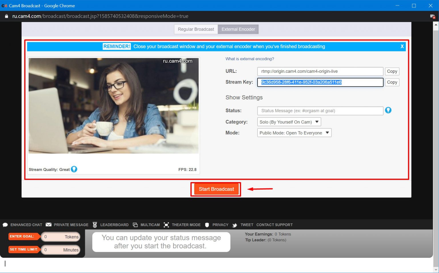How to broadcast on Cam4