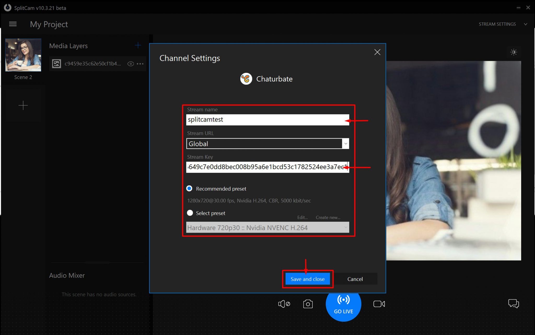 Cómo agregar stream de Chaturbate